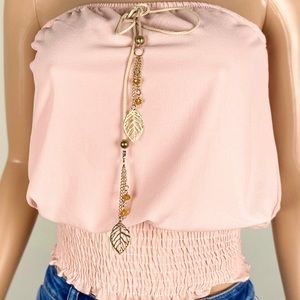 Light Pink tube top with charm
